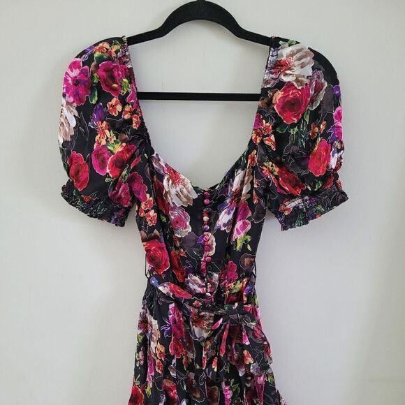 Alice + Olivia Mina puff sleeve mini dress size 4 - Picture 4 of 16